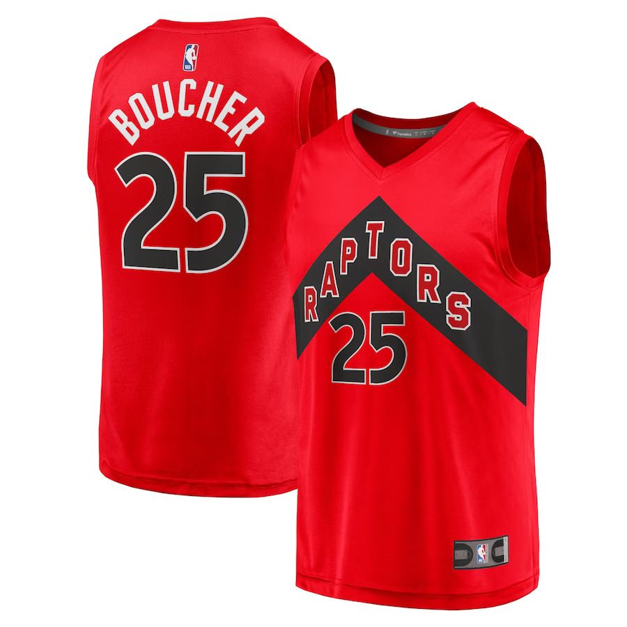 Men Toronto Raptors 25 Chris Boucher Fanatics Branded Red Fast Break Replica NBA Jersey